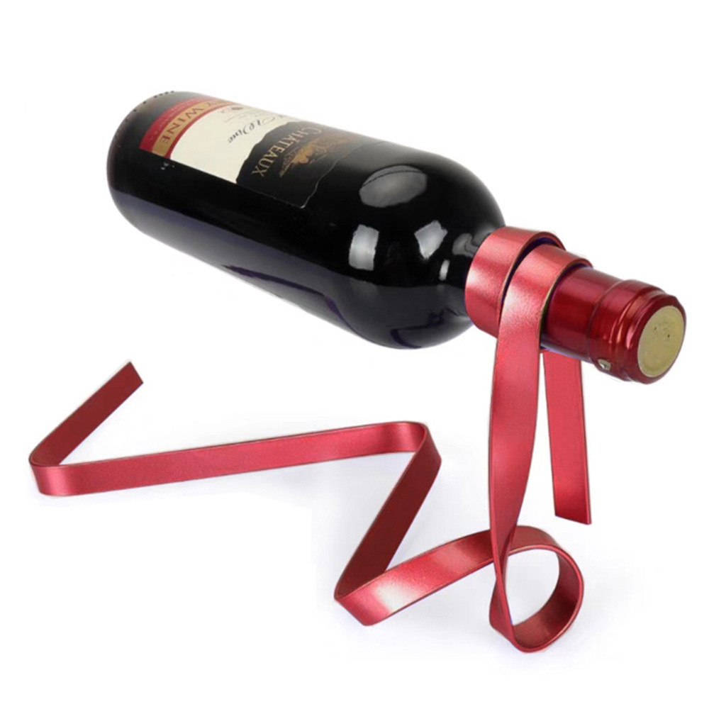 Magic Floating Colored Ribbon Wine Bottle Holder Rack Wine Rack